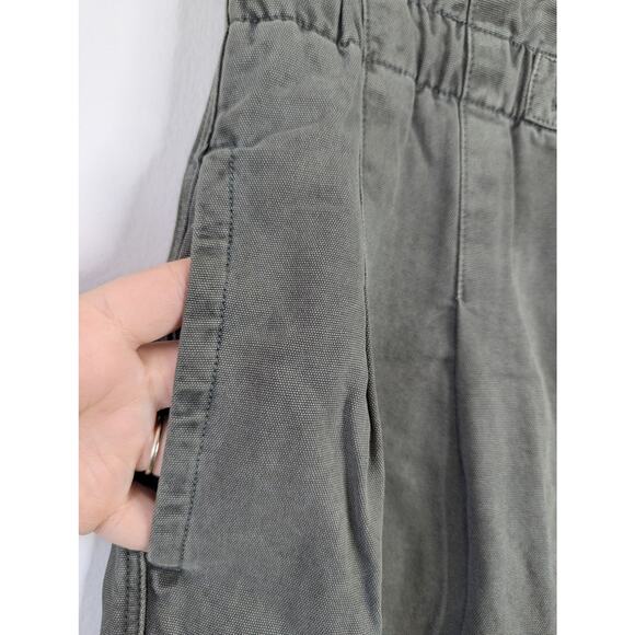 EUC Free People Margate Pleated Pull On Elastic Trouser Pants Green Sugar Kelp - Picture 4 of 9